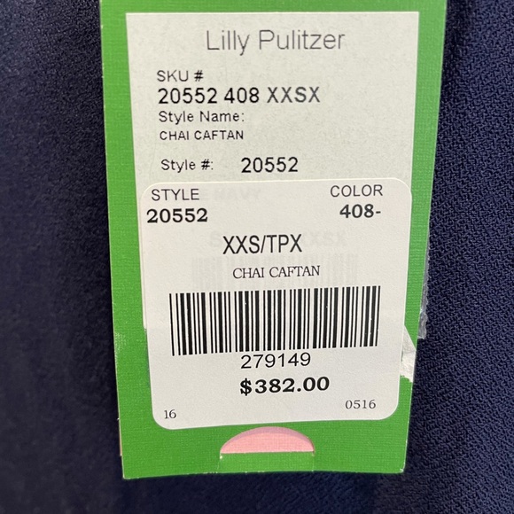 Lilly Pulitzer Chai Caftan NWT Navy Gold XXS - Picture 10 of 11